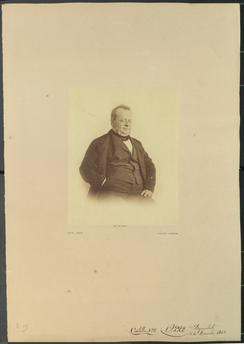 Photographic portrait of Camillo Benso, Count of Cavour, 1860